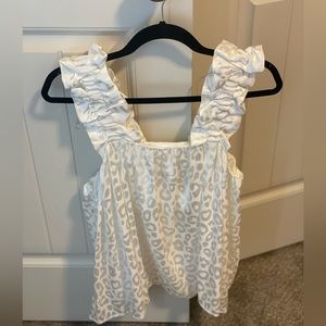 White Cheetah Print Tank